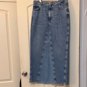 Zara Blue Denim Maxi Skirt